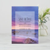 美しい夕日の海岸写真結婚の セーブザデート (スタンド正面)