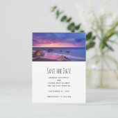 美しい夕日の海岸写真結婚の 案内ポストカード (スタンド正面)