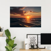 美しい夕日の海 ポスター (ホームオフィス)