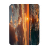 美しい夕日の海 マグネット (縦)