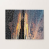 美しい夕日の湖 ジグソーパズル (横)