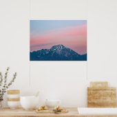 美しい夕日の空の山ストルジッチ，スロベニア ポスター (キッチン)