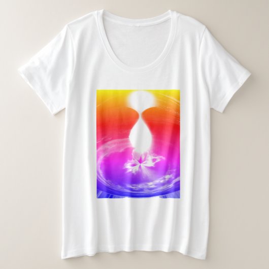 美しい夕日の霊感トレンドホリデー プラスサイズTシャツ (デザイン正面)