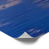 美しい夕日の青空が水の木の太陽を雲 ポスター (角)