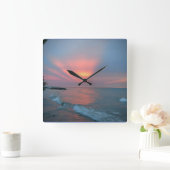 美しい夕日時計 スクエア壁時計 (ホーム)