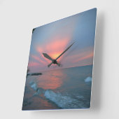 美しい夕日時計 スクエア壁時計 (傾斜)