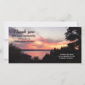美しい夕日記念悔やみや弔慰ありがとう写真 サンキューカード (正面)