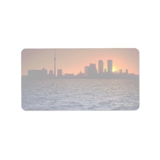 美しい夕日:オンタールの夕日にトロントのスカイライン ラベル (正面)