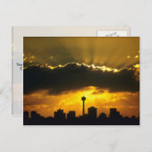 美しい夕日:カルガリーの夕日,アルバータ,カナダ ポストカード (正面/裏面)