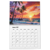 美しい夕日 カレンダー (1月 2027)