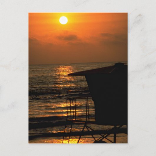 美しい夕日：カールスバッド，カリフォルニア ポストカード (正面)