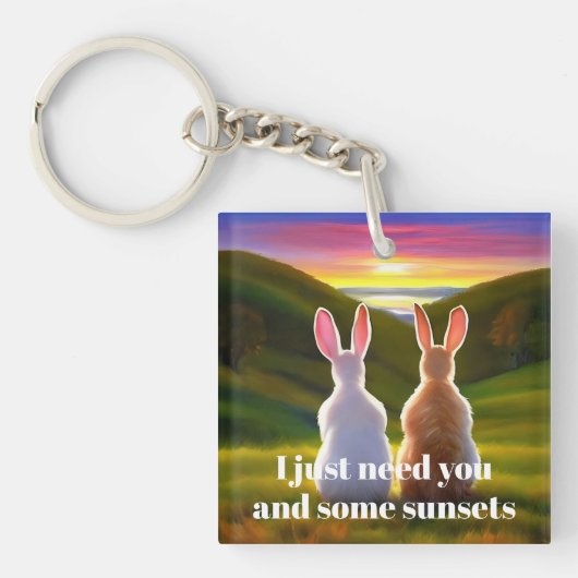 美しい夕日 キーホルダー (正面)