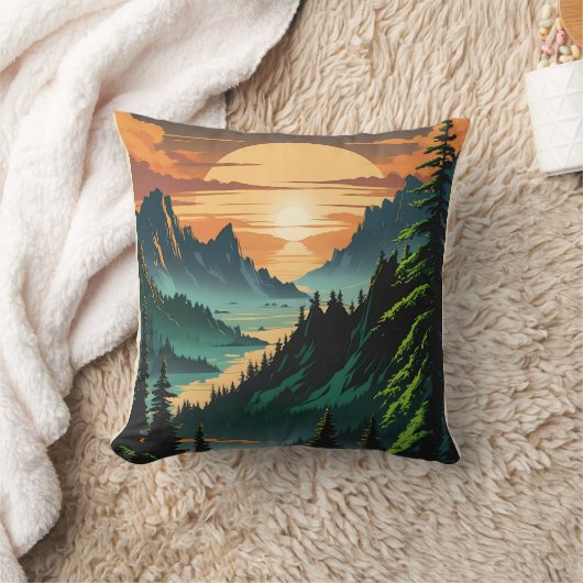 美しい夕日 クッション (ブランケット)