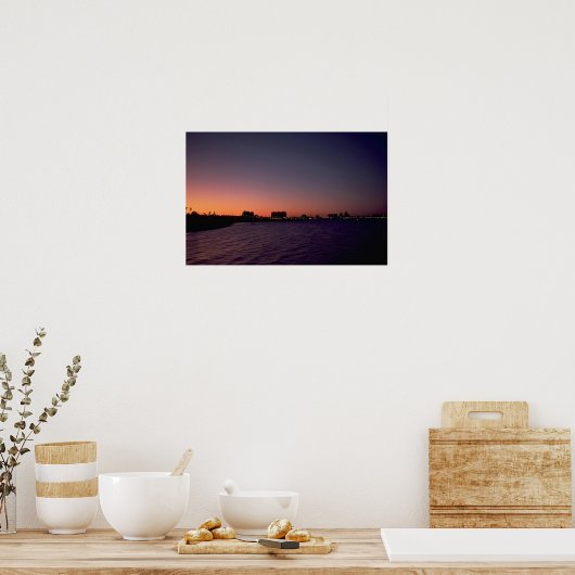 美しい夕日:コーパスクリスティ、ウイライト、テキサ ポスター (キッチン)