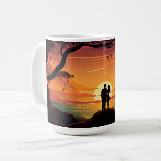 美しい夕日 コーヒーマグカップ (正面左)