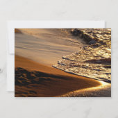 美しい夕日、サンディビーチ、サーフウェディング招待 招待状 (裏面)