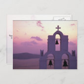 美しい夕日:サントリニフィラ日没、ギリシャ ポストカード (正面/裏面)