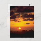美しい夕日：ダウンタウンのスカイライン、サンディエゴ、カル ポストカード (正面/裏面)