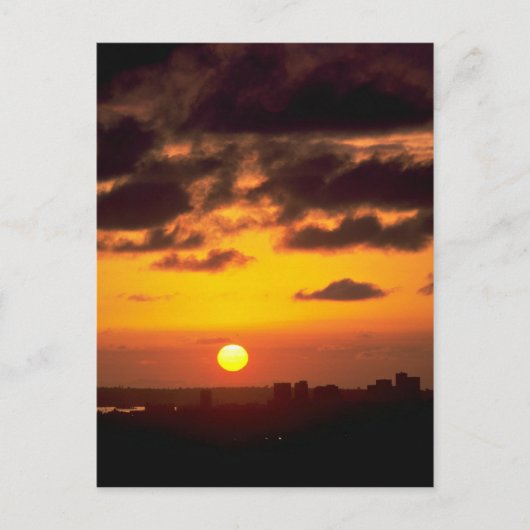 美しい夕日：ダウンタウンのスカイライン、サンディエゴ、カル ポストカード (正面)