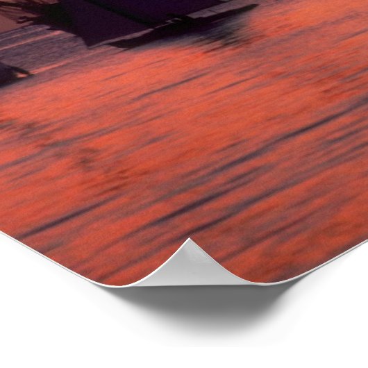 美しい夕日:バルバドスのブリッジタウンハーバー ポスター (角)