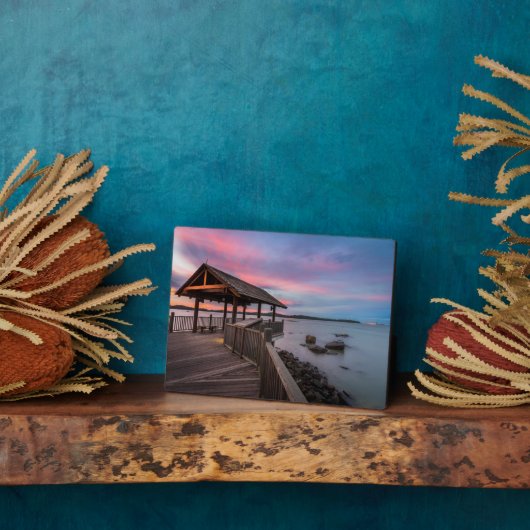 美しい夕日 フォトプラーク (側面)