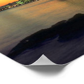 美しい夕日：ベイブリッジ，サンフランシスコ，カリフォルニア ポスター (角)