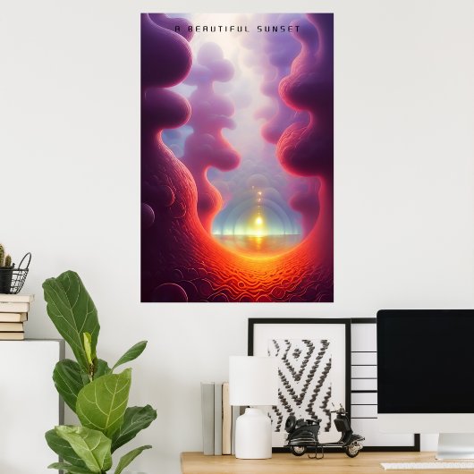 美しい夕日 ポスター (ホームオフィス)