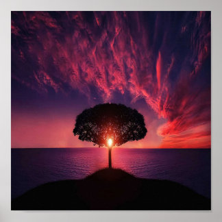 美しい夕日 ポスター