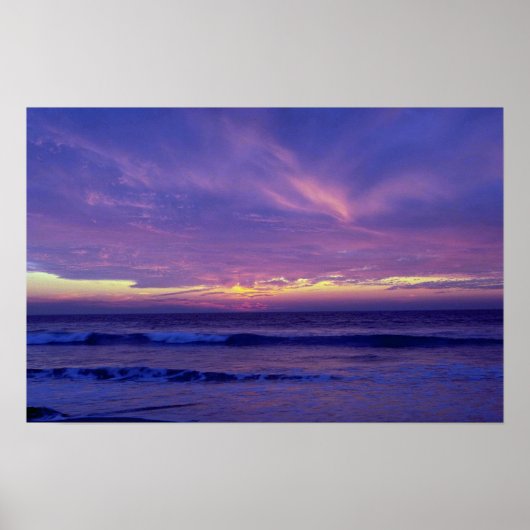 美しい夕日：ミッションビーチ、サンディエゴ、カリフォ ポスター (正面)