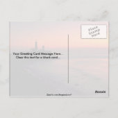 美しい夕日:モントークポイントライトハウスロング ポストカード (裏面)