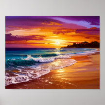 美しい夕日 海のビーチ ウォーク シーケープ アート