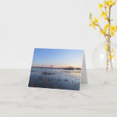 美しい夕日 – 空白の Greeting Card カード (黄色い花)