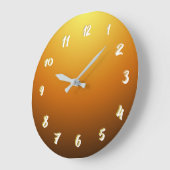 美しい夕焼けのゴールド ラージ壁時計 (傾斜)