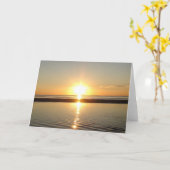 美しい夕焼けの挨拶状 カード (黄色い花)