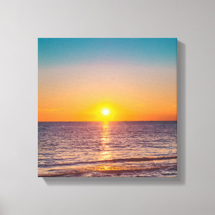 美しい夕焼けの海 キャンバスプリント