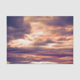 美しい夕焼けの雲 オレンジ色と紫色の空 薄葉紙