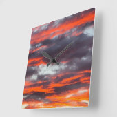 美しい夕焼け雲の写真 スクエア壁時計 (傾斜)