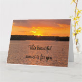 美しい夕焼け**誕生日** カード (黄色い花)