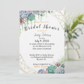 美しい多肉ブライダルシャワー 招待状 (スタンド正面)