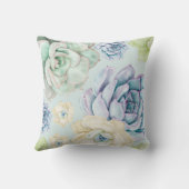 美しい多肉性の花水色シームレス クッション (裏面)