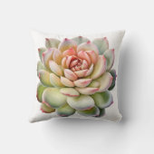 美しい多肉植物の花水色 クッション (裏面)