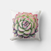 美しい多肉植物の花水色 クッション (正面)