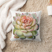 美しい多肉植物の花水色 クッション (ブランケット)