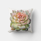 美しい多肉植物の花水色 クッション (正面)