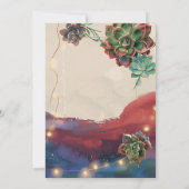 美しい多肉植物サボテンのサンセットソ結婚カル 招待状 (裏面)