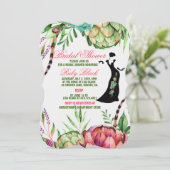 美しい多肉結婚ブライダルシャワーカード 招待状 (スタンド正面)
