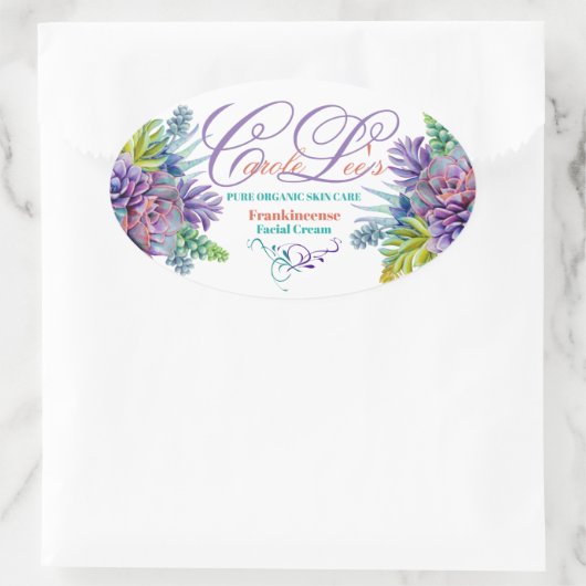 美しい多肉肌オーガニックのステッ気にクカー 楕円形シール (バッグ)