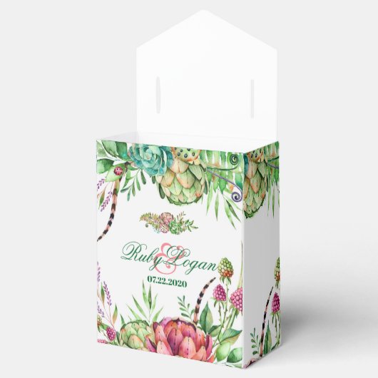 美しい多肉類結婚式の引き出物箱 フェイバーボックス (オープン)