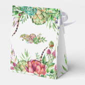 美しい多肉類結婚式の引き出物箱 フェイバーボックス (裏面サイド)