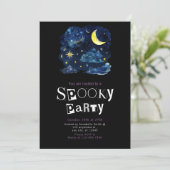 美しい夜の空の三日月の星ハロウィン 招待状 (スタンド正面)